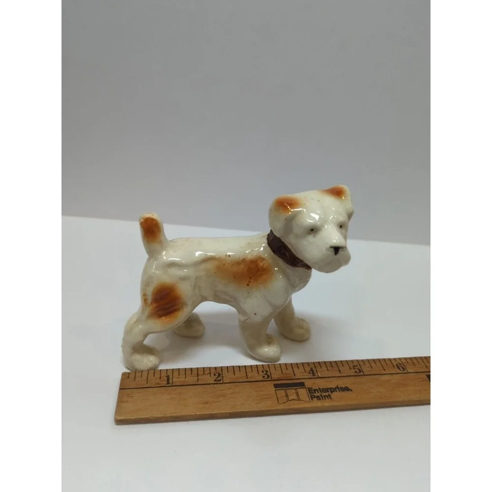 Vintage porcelain Terrier dog figurine small made in Japa